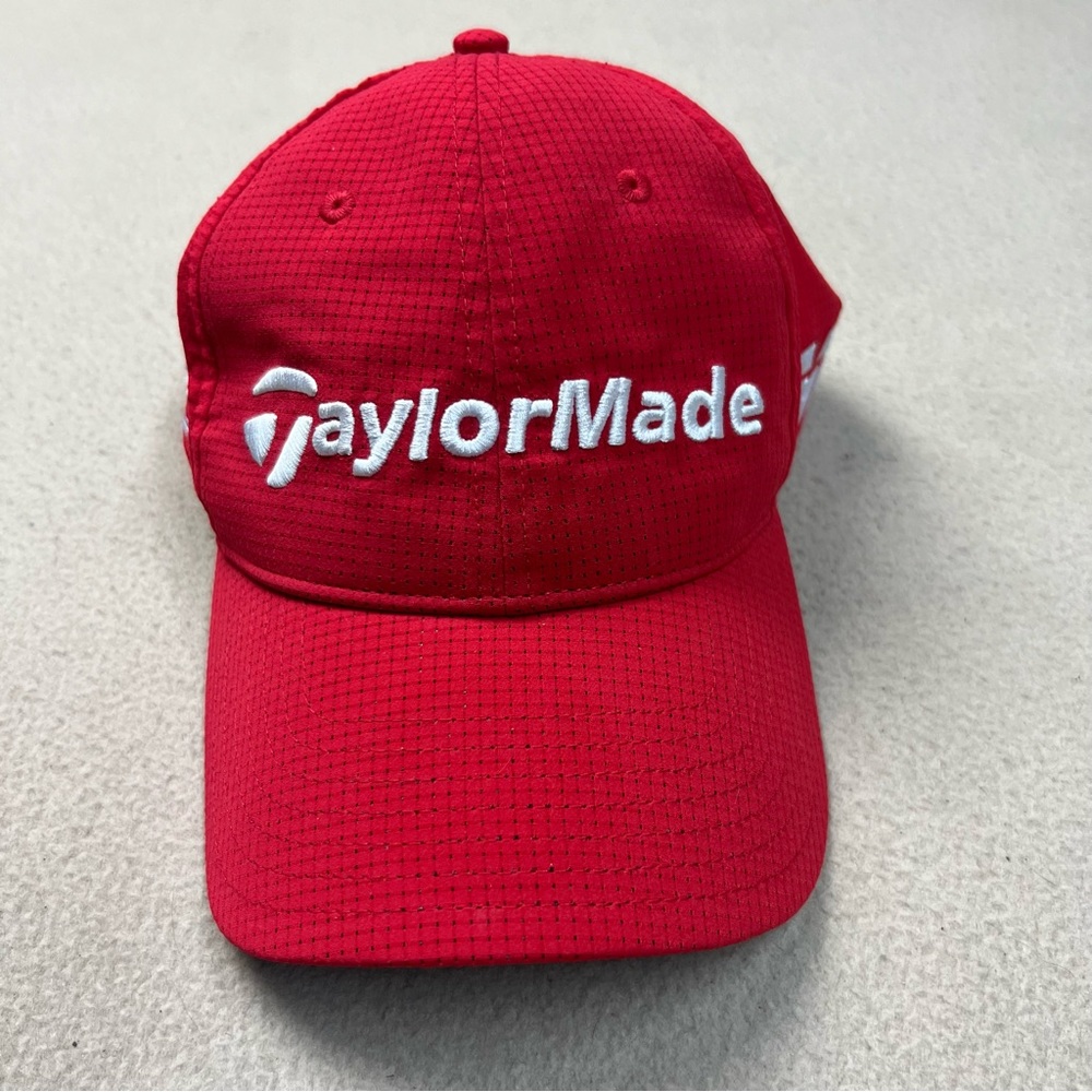 TaylorMade Golf Hat TP5 M3 Performance Tour Adjustable Strap Cap Red White OSFA